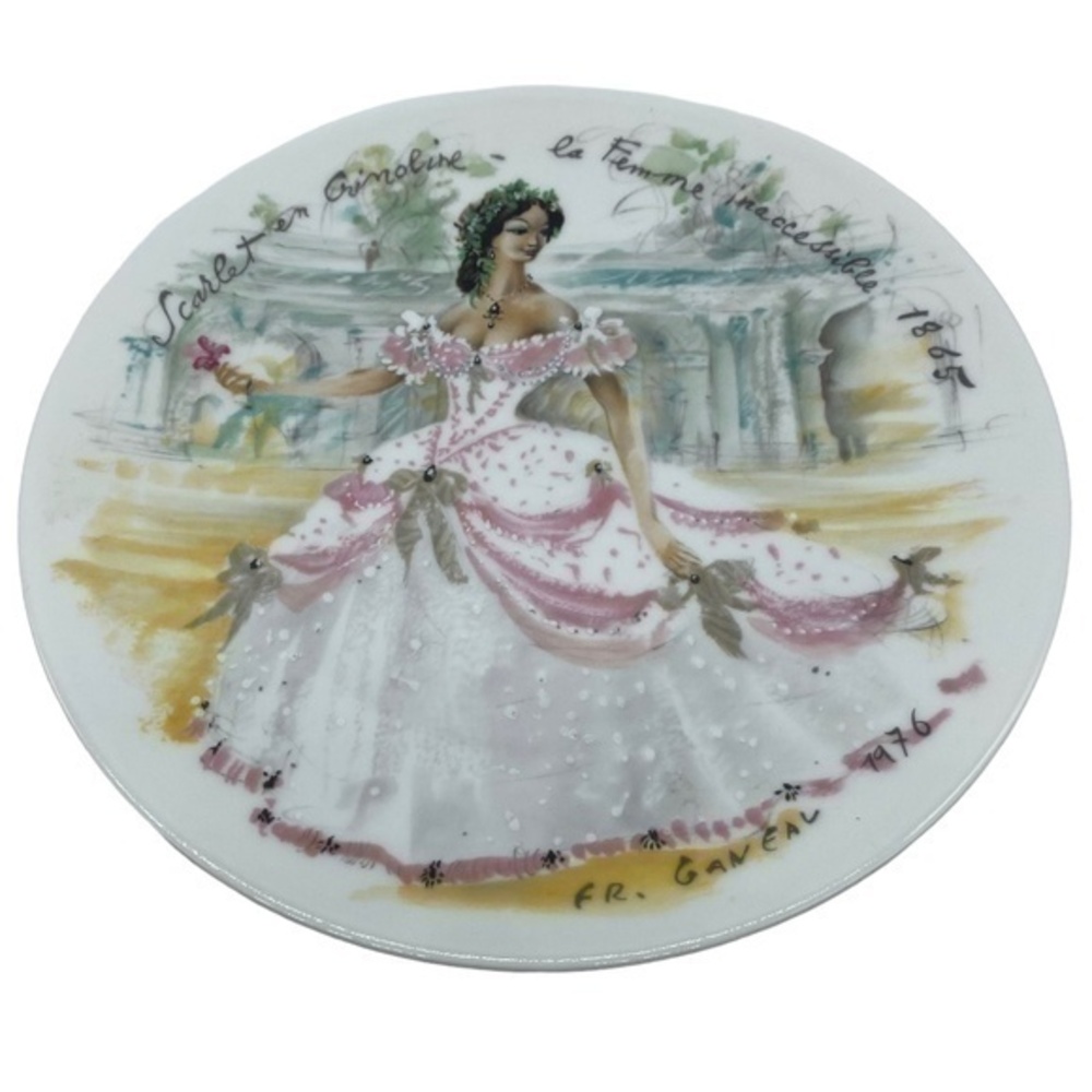 Vintage Limoges Scarlet in Crinoline The Inaccessible Women 1865 Plate